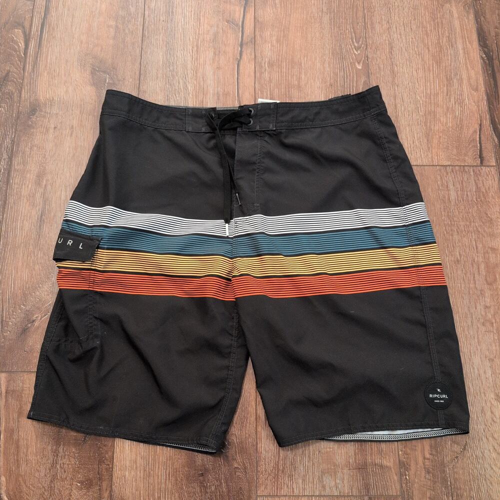 Ripcurl Men's Size 36 Swim Boardshorts‎ Trunks Surf Stripe Beach Drawstring